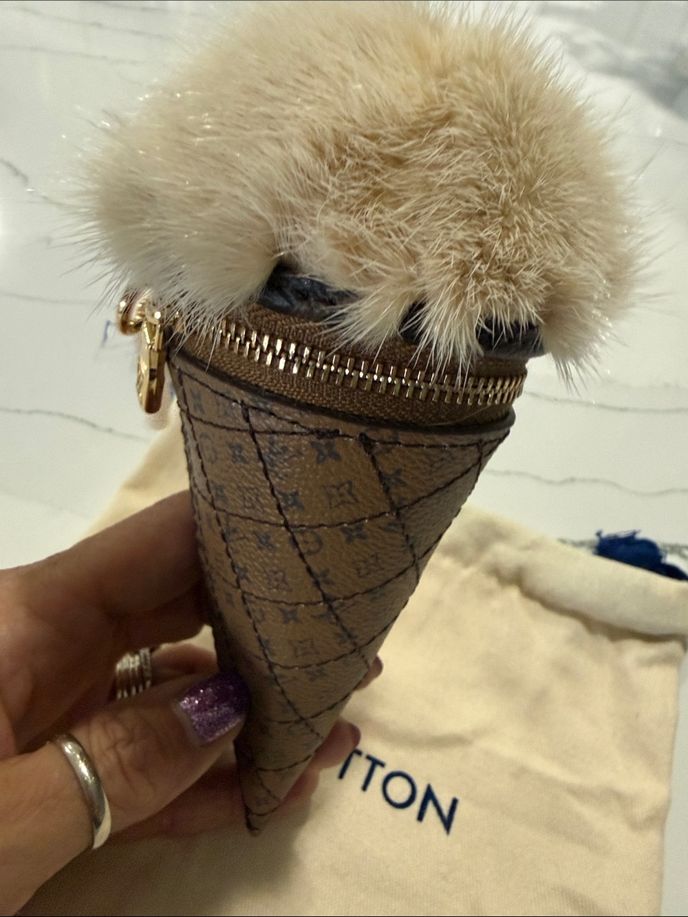 Ice Cream Cone Bag Charm